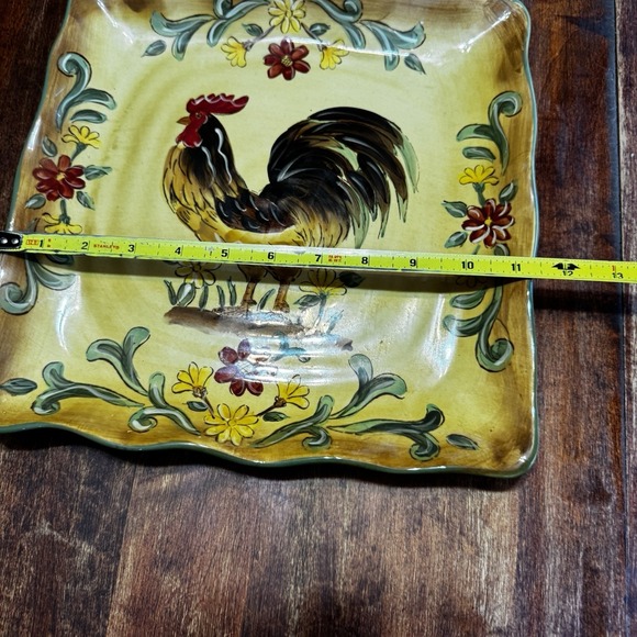 Maxcera "Honey Rooster" 11.5" Serving Platter Hand Painted Excellent Chip Free - Picture 6 of 7